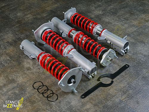 Комплект винтовой подвески (койловеры) SB Performance Hyundai Elantra III (MK3) XD / XD2 (2000-2006) с регулировками высоты (фултап), жесткости (32 регулировки) (сжатие/отбой) и развала (см хар-ки), HYD005