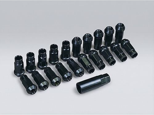 Гайки колесные 12x1.5 сталь  (конус, тип: Открытая, Высота 48 мм) комплект, JBR_LN_12x1.5_BL