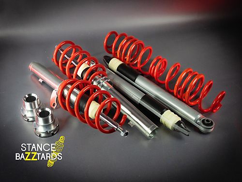 Винтовая подвеска (койловеры) Volkswagen Golf VII (MK7) (2012-) (сзади многорычажка) SB Red с регулировками высоты, SBREDVW013