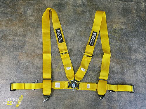 Спортивные ремни безопасности SPARCO 4-х точ (желтые), Sbbelts_YellowSparco