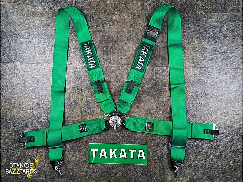 Спортивные ремни безопасности Takata 4-х точ (Зеленые), sbbelts_greentakata