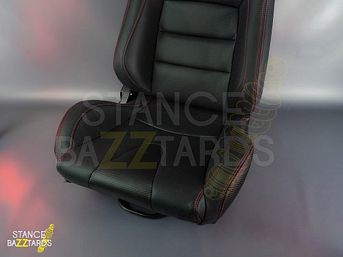 Сиденье спортивное (полуковш) SB Seats (Размер L) ПВХ кожа, (Регулировка слева), JBR1053_BLK_L_LH