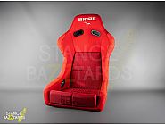 Сиденье спортивное (ковш) SB Seats (Размер L) стеклопластик, ткань, с двумя ручками, JBR1022B_RED_BR_L