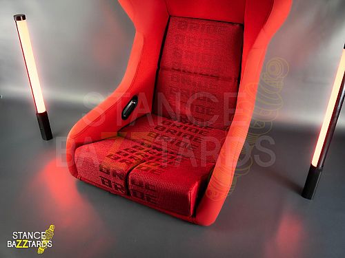 Сиденье спортивное (ковш) SB Seats (Размер L) стеклопластик, ткань, с двумя ручками, JBR1022B_RED_BR_L
