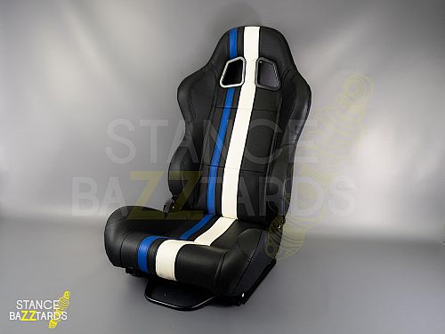 Сиденье спортивное (полуковш) SB Seats (Размер L) Кожа, Черный (Регулировка слева), JBR1026B_BLK_L_LH