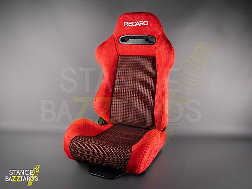 Сиденье спортивное (полуковш) SB Seats (Размер L) ткань, Красный (Регулировка с двух сторон) (адаптирован для купе), JBR1035N_RED_REC_L