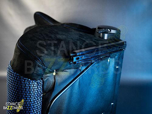 Сиденье спортивное (полуковш) SB Seats (Размер L) (Регулировка с двух сторон) (адаптирован для купе) Ткань, Черный с синим, JBR1035N_BBLK_REC_L