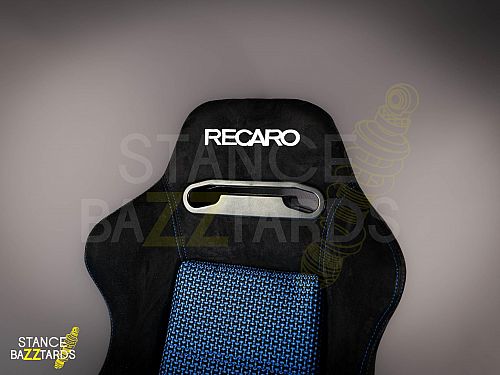 Сиденье спортивное (полуковш) SB Seats (Размер L) (Регулировка с двух сторон) (адаптирован для купе) Ткань, Черный с синим, JBR1035N_BBLK_REC_L