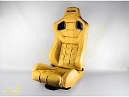 Сиденье спортивное (полуковш) SB Seats (Размер L) Кожа, Бежевый (Регулировка справа), JBR9009_BIE_L_RH