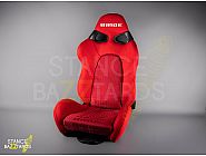 Сиденье спортивное (полуковш) SB Seats (Размер L) Ткань, Красный (Регулировка с двух сторон) (адаптирован для купе), JBR1019_RED_BR_L