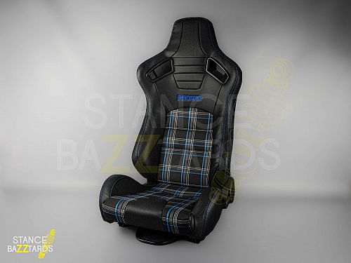 Сиденье спортивное (полуковш) SB Seats (Размер L) ПВХ кожа, черный с синим (Регулировка слева), JBR1053BDIA_L_LH
