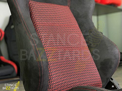 Сиденье спортивное (полуковш) SB Seats (Размер L) Ткань, Черный с красным (Регулировка с двух, JBR1035N_RBLK_REC_L — фото 7