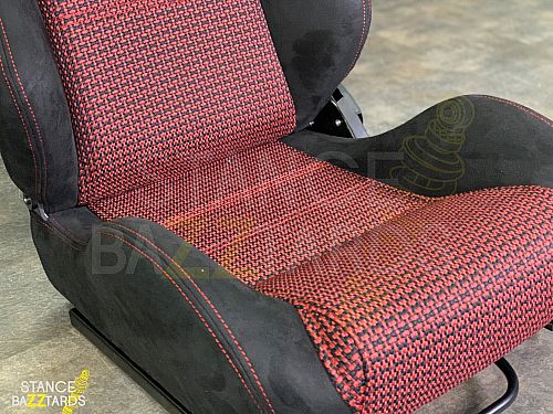 Сиденье спортивное (полуковш) SB Seats (Размер L) Ткань, Черный с красным (Регулировка с двух, JBR1035N_RBLK_REC_L — фото 8