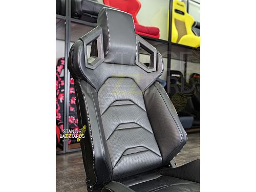Сиденье спортивное (ковш) SB Seats (106x66x56) ПВХ кожа, с двумя ручками, JBR1085_BLK