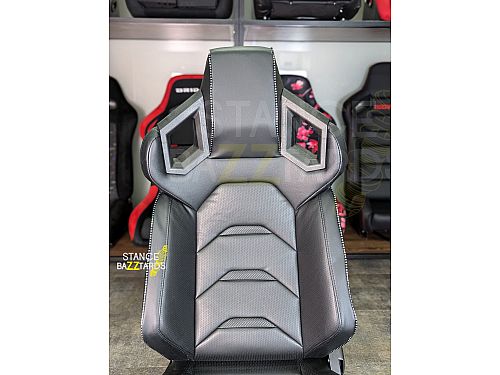 Сиденье спортивное (ковш) SB Seats (106x66x56) ПВХ кожа, с двумя ручками, JBR1085_BLK