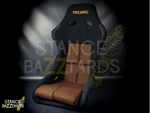 Сиденье спортивное (ковш) SB Seats (Размер M) Ткань, Черный с желтым, JBR9001_NY_M