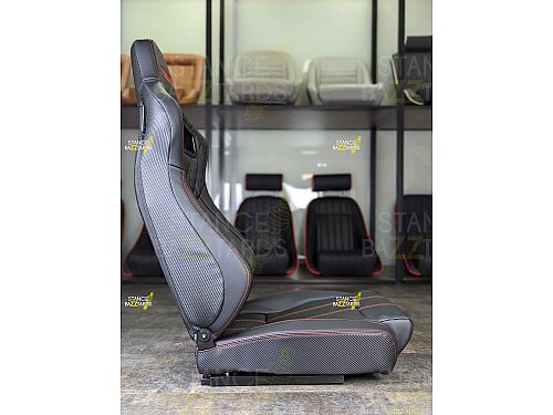 Сиденье спортивное (полуковш) SB Seats (57x54.5x98) Кожа, Черный, JBR9005_BLK Сиденье спортивное (полуковш) SB Seats (57x54.5x98) Кожа, Черный, JBR9005_BLK — фото 3