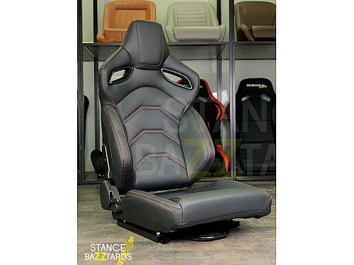 Сиденье спортивное (полуковш) SB Seats Кожа, Черный (Регулировка слево), JBR9007_BLK_LH