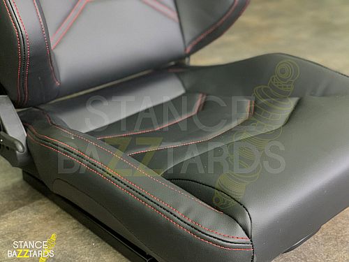 Сиденье спортивное (полуковш) SB Seats Кожа, Черный (Регулировка слево), JBR9007_BLK_LH