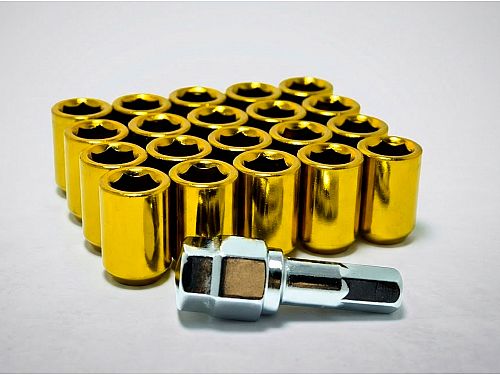Гайки колесные Starleks 12x1.5 сталь (конус, высота 35 мм, тип: открытая) комплект, арт. KK200045XL/GD, KK200045XLGD