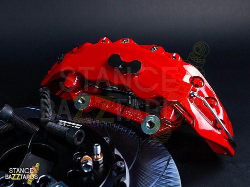 Тормозная тюнинг система NISSAN Patrol VI (Y62) (2010-2024) ICOOH IC61 (405*34mm, Фиксированный, Насечки) цвет: Красный, поршней: 6, передняя ось, IC61-2227-R-03-10-01-02-0E-01-00-02