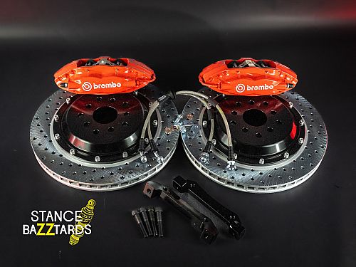 Тормозная тюнинг система SB Subaru Impreza WRX 2 поколение (5x100) (2000-2007) F40 4 поршня задней оси (диски 355x32мм), Красные, F40-2681-R-01-07-03-02-00-00-00-00