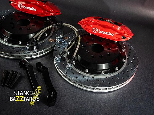 Усиленная тормозная система для Subaru Impreza WRX (2 пок., 5x100, 2000-2007). Задняя ось F40 4-поршня 355x32 мм. Красный Усиленная тормозная система для Subaru Impreza WRX (2 пок., 5x100, 2000-2007). Задняя ось F40 4-поршня 355x32 мм. Красный — фото 3