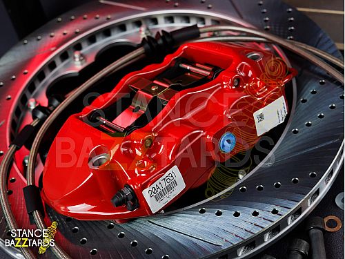 Оригинальная тормозная тюнинг-система Skoda Octavia 1 поколение (1U) (1996-2011) Brembo (original) GT4, (диски 355, 380 x 28 мм), поршней: 4, задняя ось, цвет: Красный, ORGT4-2617-R-00-00-00-00-00-00-00-00