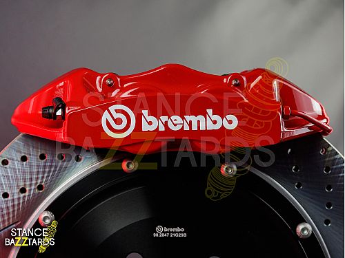 Оригинальная тормозная тюнинг-система Skoda Octavia 1 поколение (1U) (1996-2011) Brembo (original) GT4, (диски 355, 380 x 28 мм), поршней: 4, задняя ось, цвет: Красный, ORGT4-2617-R-00-00-00-00-00-00-00-00