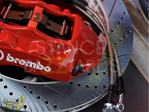 Оригинальная тормозная тюнинг-система Skoda Octavia 1 поколение (1U) (1996-2011) Brembo (original) GT4, (диски 355, 380 x 28 мм), поршней: 4, задняя ось, цвет: Красный, ORGT4-2617-R-00-00-00-00-00-00-00-00