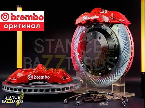 Оригинальная тормозная тюнинг-система Toyota Land Cruiser 200 серия (J200) (2007-2021) Brembo (original) GT6, (405*34mm,Фиксированный, Комбинированный), поршней: 6, передняя ось, цвет: Красный, ORGT6-776-R-01-10-03-02-0A-0C-00-02