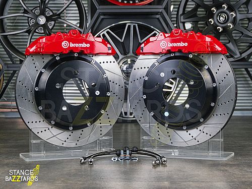 Тормозная тюнинг система SB Toyota Land Cruiser J200 (2007-2021) GT8 (405*34mm, Фиксированный, Насечки) поршней: 8, передняя ось, цвет: Красный, SB_GT8, GT8-776-R-01-10-01-02-0A-0E-00-02