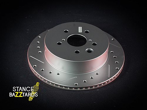 Задние тормозные диски Powerstop с перфорацией и насечками для Lexus GS (450h) 300 3 поколение (S190) (2006-) (комплект 2 шт.), JBR1148XPR — фото 3