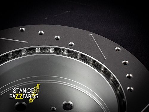 Задние тормозные диски Powerstop с перфорацией и насечками для Lexus GS (450h) 300 3 поколение (S190) (2006-) (комплект 2 шт.), JBR1148XPR — фото 6