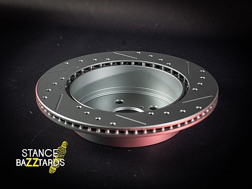 Задние тормозные диски Powerstop с перфорацией и насечками для Lexus GS (450h) 300 3 поколение (S190) (2006-) (комплект 2 шт.), JBR1148XPR — фото 7