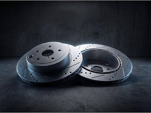 Задние тормозные диски Powerstop с перфорацией и насечками для Acura ILX 1 поколение (2013-2015) (комплект 2 шт.), JBR798XPR