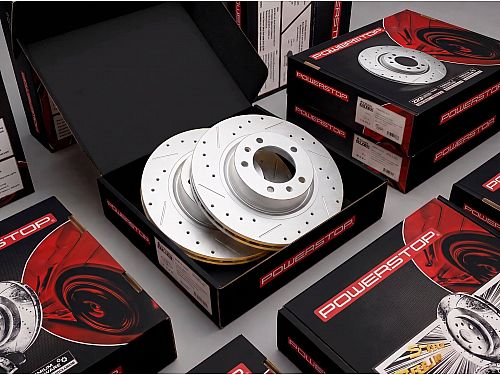 Задние тормозные диски Powerstop с перфорацией и насечками для Audi A3 8P поколение (8P) (2008-) (комплект 2 шт.), EBR1069XPR Задние тормозные диски Powerstop с перфорацией и насечками для Audi A3 8P поколение (8P) (2008-) (комплект 2 шт.), EBR1069XPR