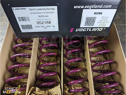 Пружины Vogtland (Вогтланд) с занижением 30/20 мм Infiniti Q50/Q50S в кузове V37, 952168 Пружины Vogtland (Вогтланд) с занижением 30/20 мм Infiniti Q50/Q50S в кузове V37, 952168
