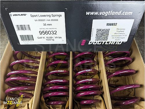 Пружины Vogtland (Вогтланд) с занижением 35/35 мм Volkswagen Golf 6 поколение в кузове 1K, 1.2, 1.4, 1.6, 956032