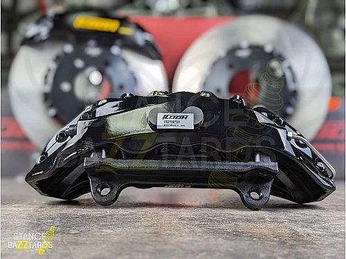 Тормозная тюнинг система Skoda Enyaq 1 поколение (2020-2024) ICOOH IC6 (ротора до 410 мм) цвет: Черный, поршней: 6, передняя ось, IC6-3423-B-0-0-0-0-0-0-0-0