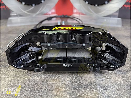 Тормозная тюнинг система Skoda Enyaq 1 поколение (2020-2024) ICOOH IC6 (ротора до 410 мм) цвет: Черный, поршней: 6, передняя ось, IC6-3423-B-0-0-0-0-0-0-0-0