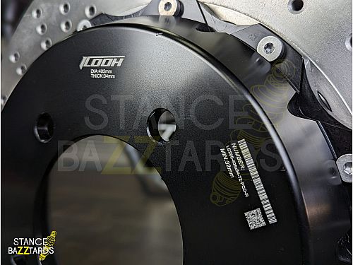 Тормозная тюнинг-система TOYOTA Sequoia 2 поколение (2008-2021) ICOOH X61, (405*34mm, Фиксированный, Перфорация), поршней: 6, передняя ось, цвет: Черный X61-776-B-03-10-02-02-0A-02-00-02