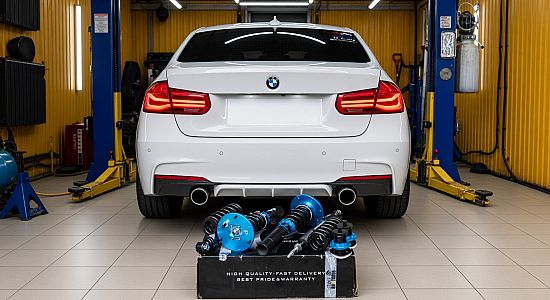 Установка винтовой подвески BMW F30 | Койловеры LinesRacing для BMW 3-й серии