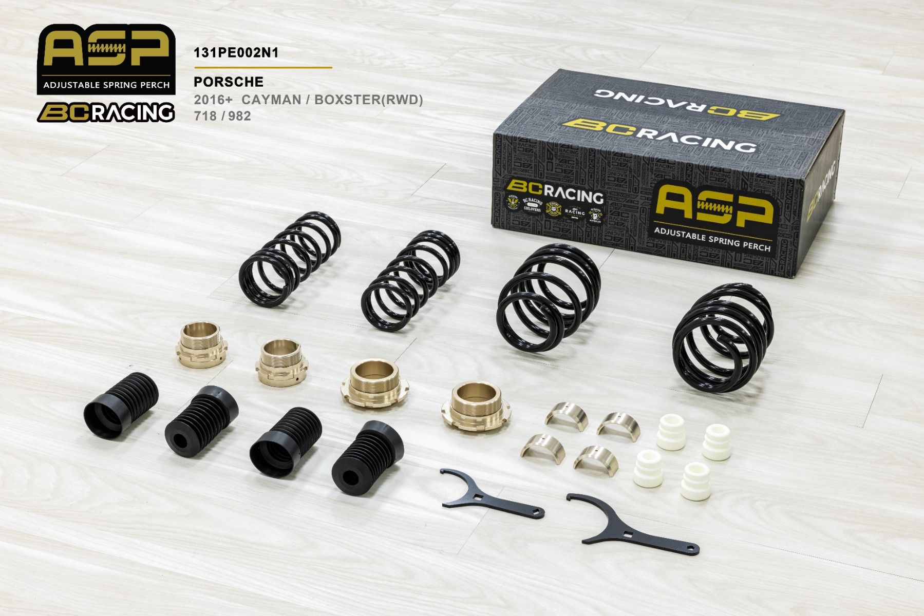 Комплект занижения BC Racing серия ASP PORSCHE CAYMAN 982/718 RWD (2016-) с занижением 38/30 мм, 131PE002N1 Комплект занижения BC Racing серия ASP PORSCHE CAYMAN 982/718 RWD (2016-) с занижением 38/30 мм, 131PE002N1