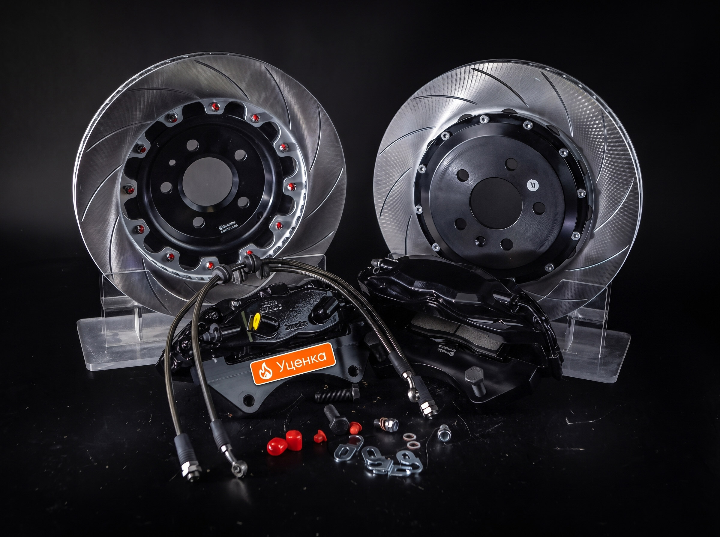 Передняя тормозная система Brembo F50 реплика (4 поршня) (Б/У) для Audi A6 Allroad C7, _BR_F50_112_o1_REF Передняя тормозная система Brembo F50 реплика (4 поршня) (Б/У) для Audi A6 Allroad C7, _BR_F50_112_o1_REF