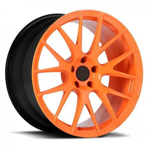 Диски колесные кованые BBS style 7 спицевые черно-оранжевые автомобильные, SB001-0808 Диски колесные кованые BBS style 7 спицевые черно-оранжевые автомобильные, SB001-0808
