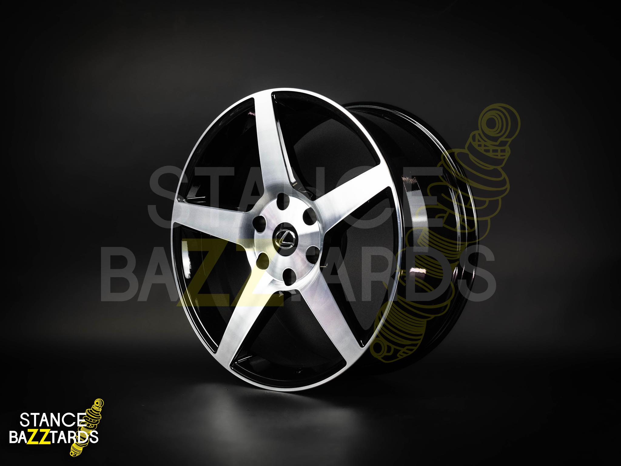 Диски колесные кованые Vossen style 5 спицевые с конкейвом черно-хромовые автомобильные, SB001-0667 Диски колесные кованые Vossen style 5 спицевые с конкейвом черно-хромовые автомобильные, SB001-0667