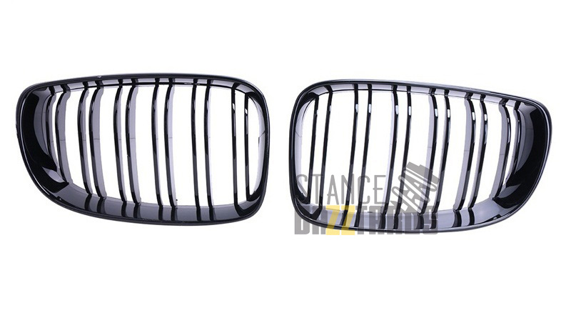 Решетка радиатора (ноздри) без значка JOM BMW 1 Серия (E87) (2007-2011) черная с двойными ребрами, 5211100JOE Решетка радиатора (ноздри) без значка JOM BMW 1 Серия (E87) (2007-2011) черная с двойными ребрами, 5211100JOE