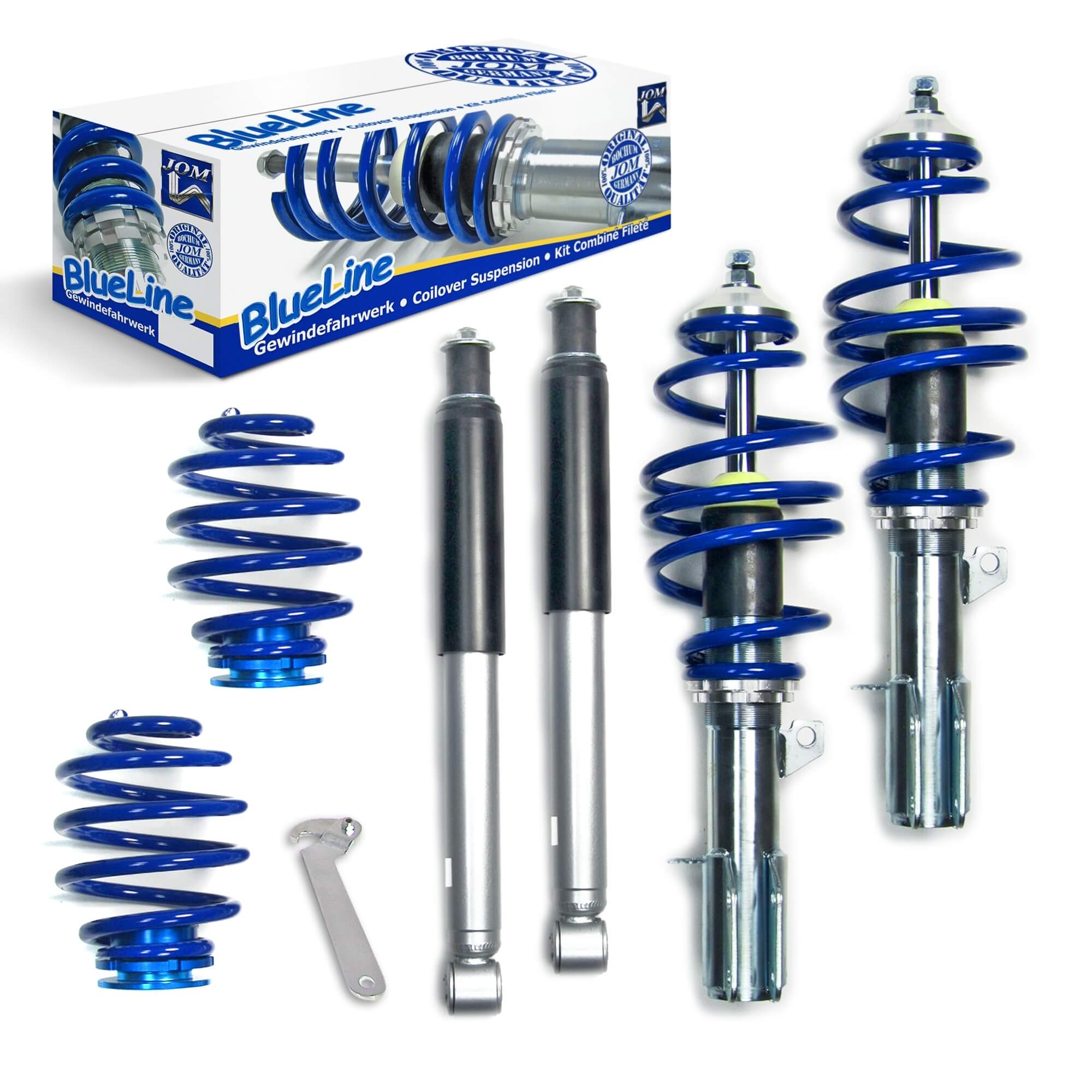 Комплект винтовой подвески (койловеров) JOM Blueline Opel Tigra Twin Top (1.4i 16V/1.8i 16V), 2004- с регулировкой высоты, 741117 (741098) Комплект винтовой подвески (койловеров) JOM Blueline Opel Tigra Twin Top (1.4i 16V/1.8i 16V), 2004- с регулировкой высоты, 741117 (741098)
