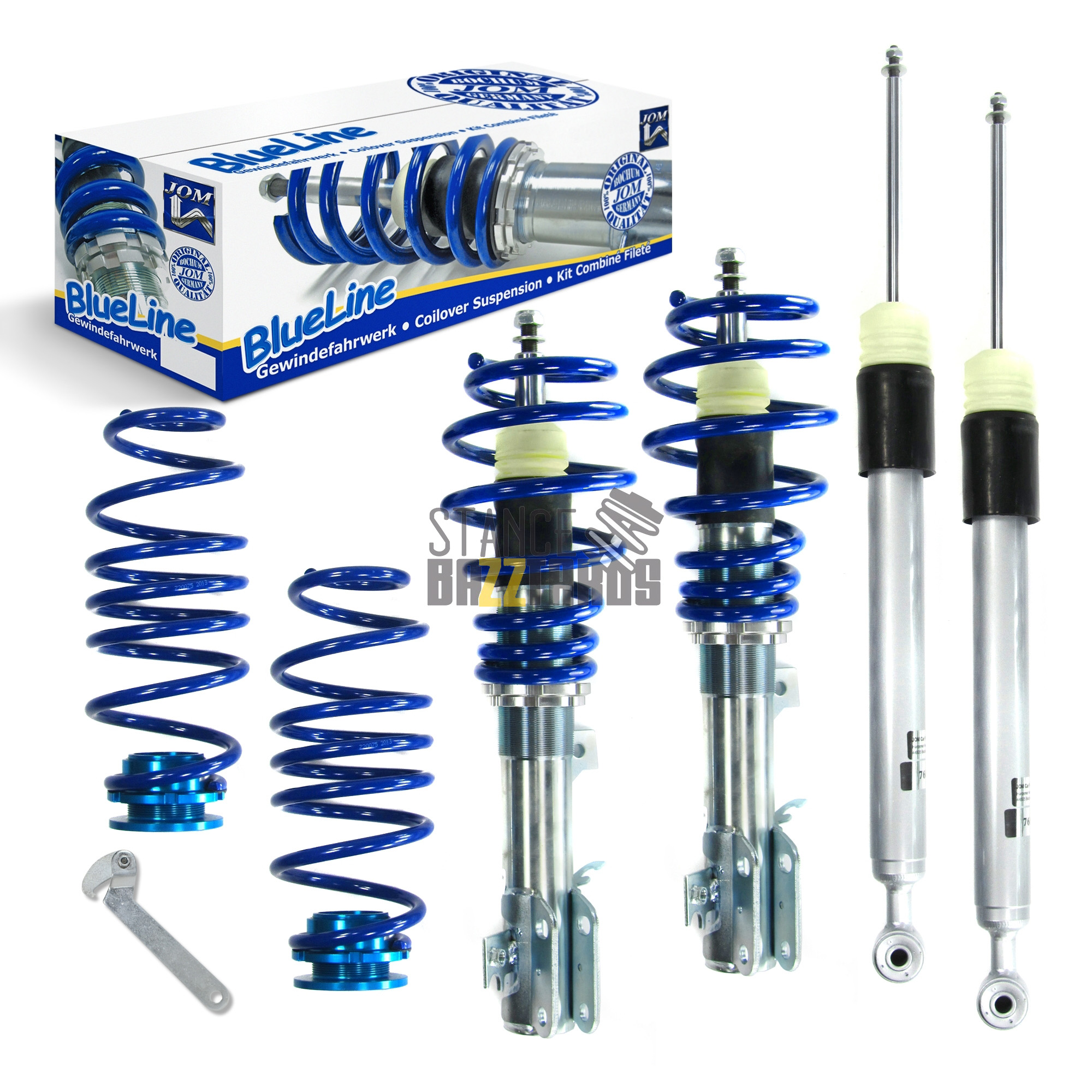 Комплект винтовой подвески (койловеров) JOM Blueline Ford Fiesta 6 поколение (MK6) (JA8) (1.25/ 1.4/ 1.6/ 1.6TDCii) (2008-2016) с регулировкой высоты, 741134 Комплект винтовой подвески (койловеров) JOM Blueline Ford Fiesta 6 поколение (MK6) (JA8) (1.25/ 1.4/ 1.6/ 1.6TDCii) (2008-2016) с регулировкой высоты, 741134